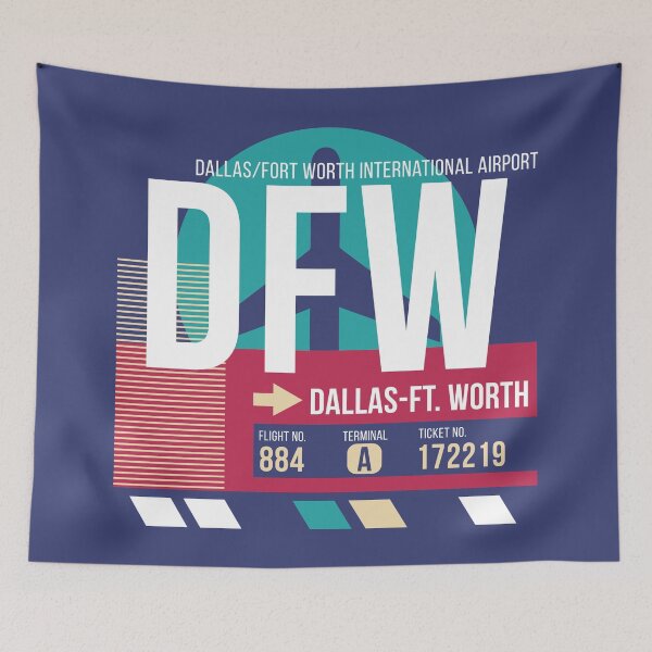 Item preview, Dallas-Ft. Worth Texas (DFW) Airport Code Baggage Tag designed and sold by SLAG-Creative.