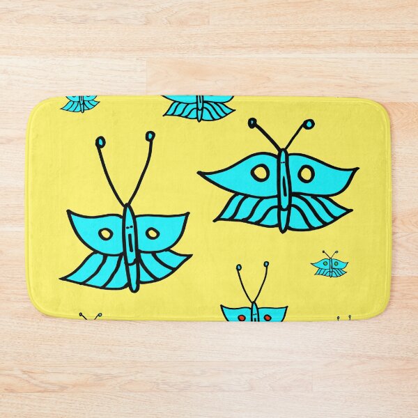 Item preview, Light Blue Butterflies on Yellow designed and sold by Istvan Ocztos.