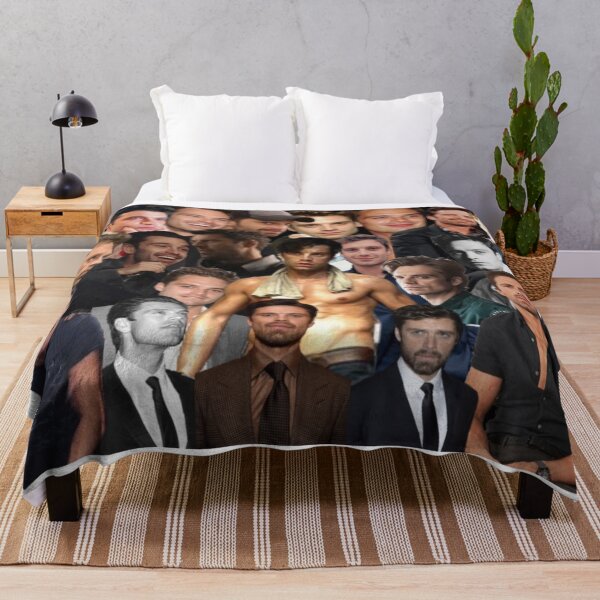 Sebastian Stan collage Throw Blanket