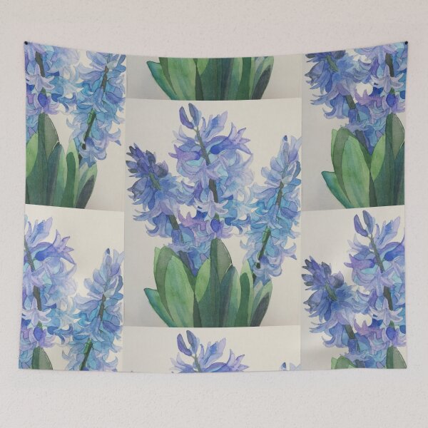 Item preview, Three blue hyacinths watercolour painting  designed and sold by esvb.