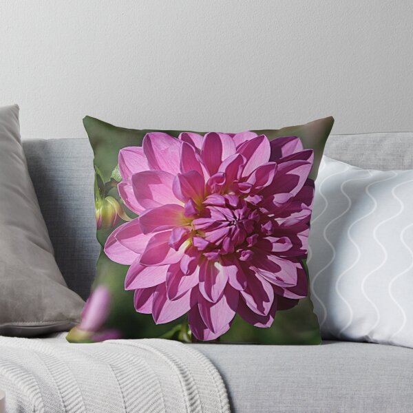 Vista previa del artículo con la obra «Rosy Dahlia Pillow», diseñado y vendido por Monnie Ryan.