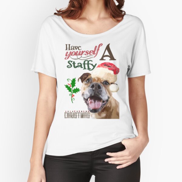 staffy christmas shirt