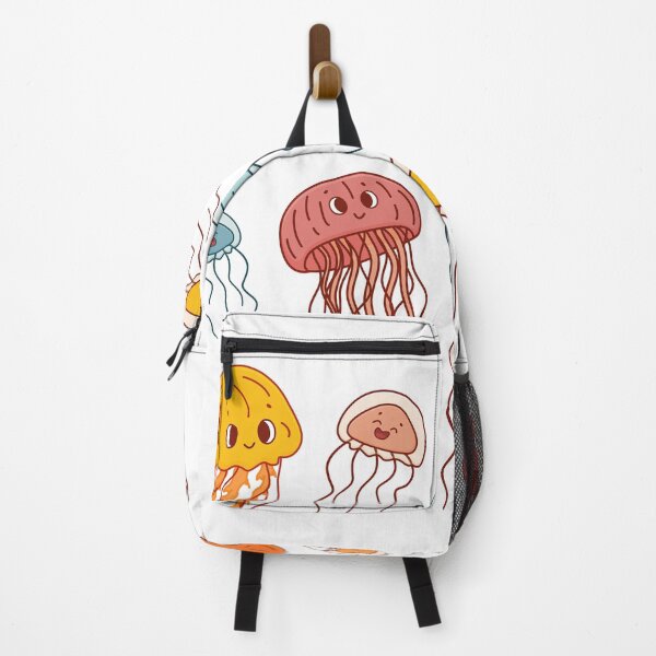 Item preview, Set of colorful outline doodle cartoon jellyfish designed and sold by essskina.