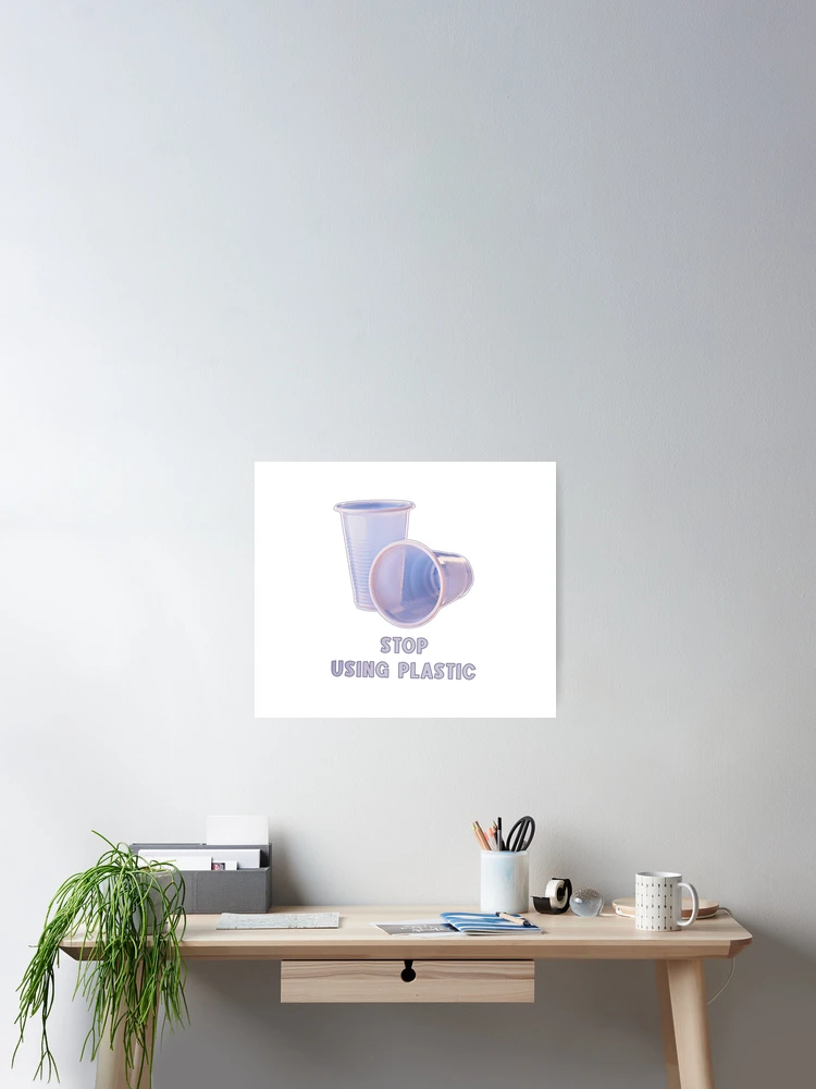 Thumbnail 2 of 3, Poster, Stop Using Plastic designed and sold by AnsDesigns.