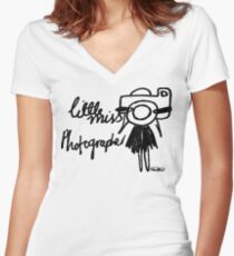 Little Miss Photographer Women's Fitted V-Neck T-Shirt