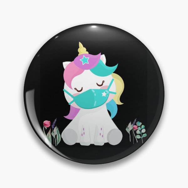 Item preview, Cute Unicorn Wearing A Blue Mask designed and sold by WildingClan.