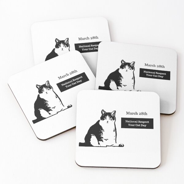 Item preview, March 28, National Respect Your Cat Day B&W Graphic designed and sold by BonBoMochiBall.