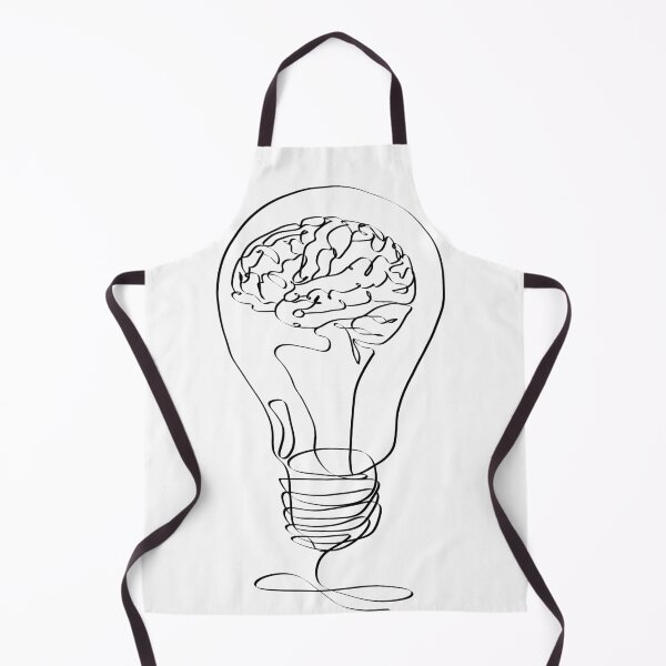 Item preview, Continuous line drawing of brain in a light bulb designed and sold by AriadnaArt.