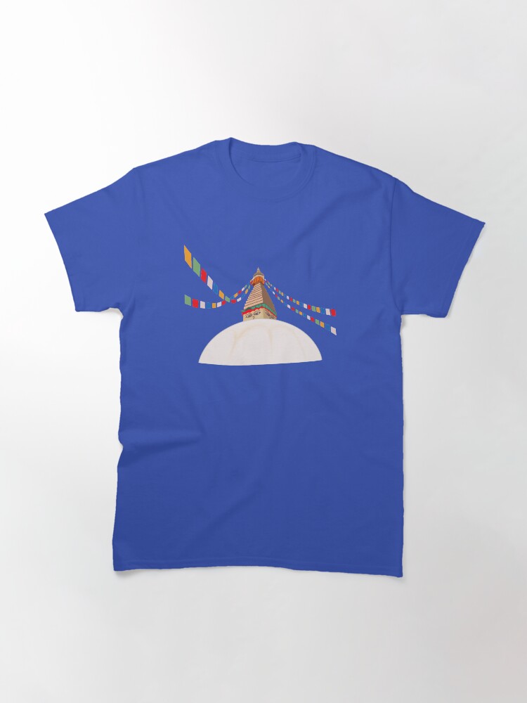 Thumbnail 3 of 7, Classic T-Shirt, Buddha Boudha Swayambhu Gift for Nepal Nepalese Nepali V-Neck T-Shirt designed and sold by yatridesign.