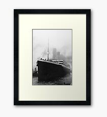 Titanic in dock in Southampton Framed Print