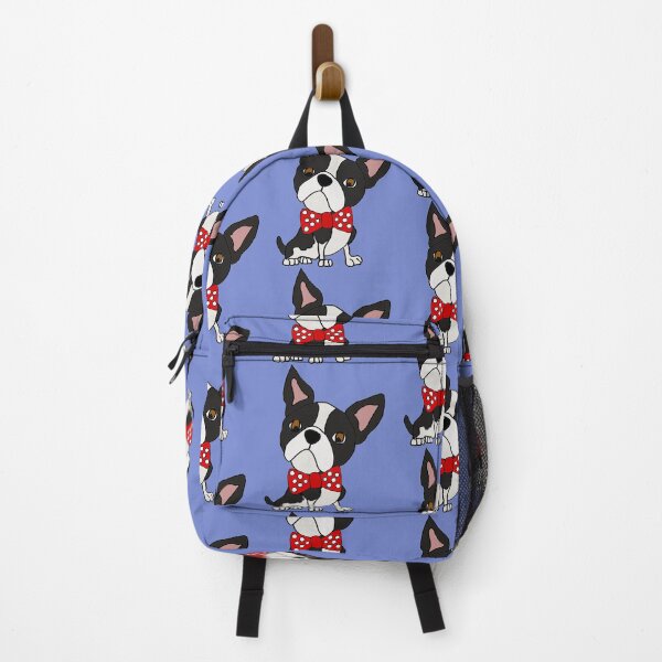 Item preview, Funny Boston Terrier Dog wearing Red Polka Dotted Bow Tie designed and sold by Nature's Fancy.