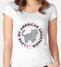 Camiseta entallada de cuello redondo American Shorthair Cat Lover Camisetas
