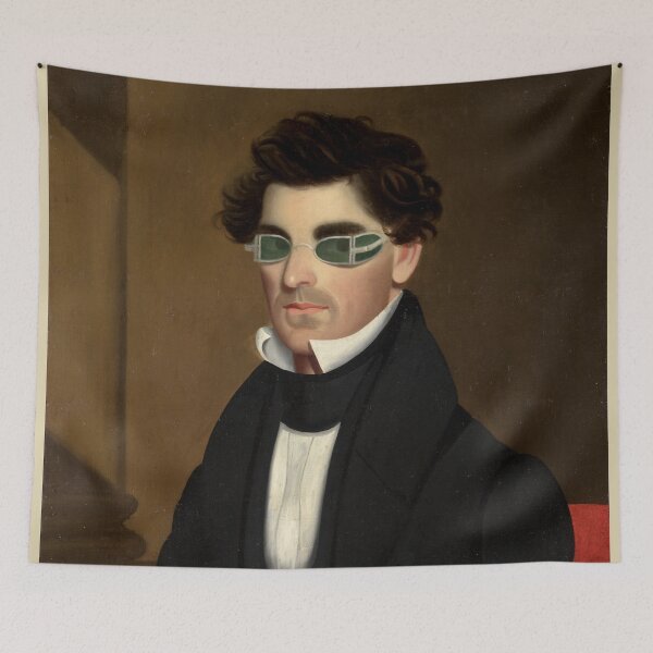 Item preview, Cyber nerd from the past | Vintage painting designed and sold by Petra Becker.