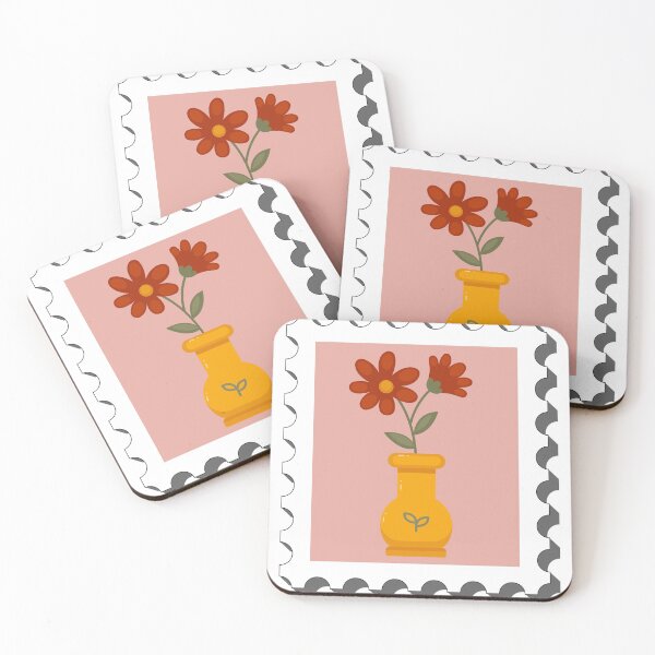 Item preview, Postage Stamps Pen Pal Sticker, Vintage Decorative container With Cute Kawaii Flowers designed and sold by minstore.