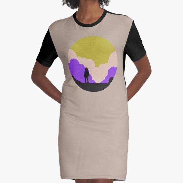 Discrete Non-Binary Pride Graphic T-Shirt Dress