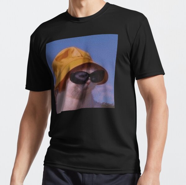 Bucket Hat Cat - Wearing a Sunglasses Meme Happy Kitten | Kids T-Shirt