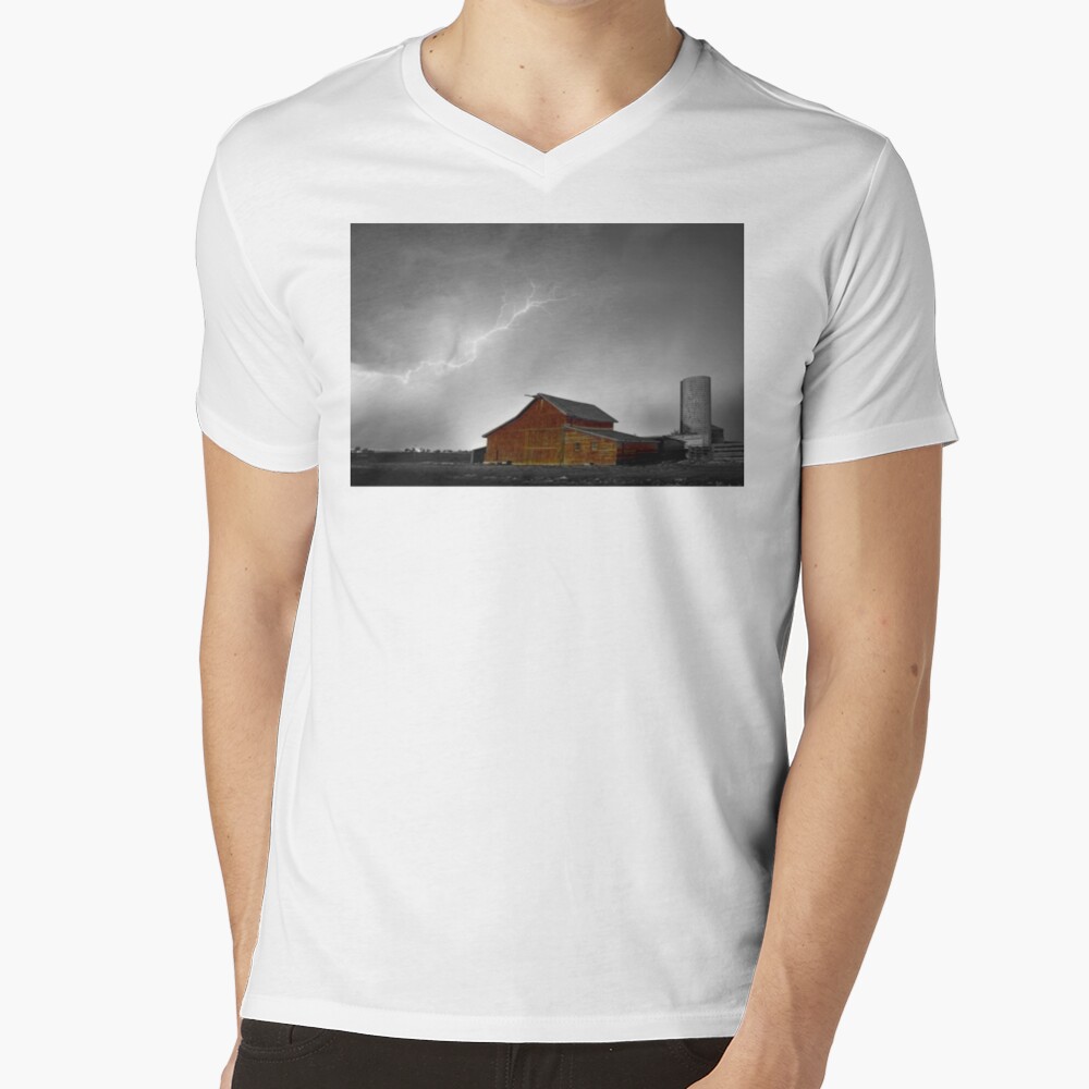 Watching The Storm From The Farm BWSC V-Neck T-Shirt