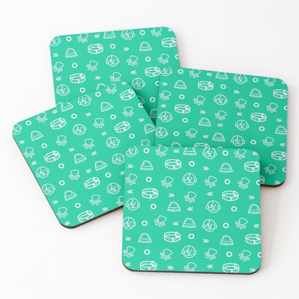 Item preview, Cute dog face paws food bowl collar pattern designed and sold by pawsomelove.