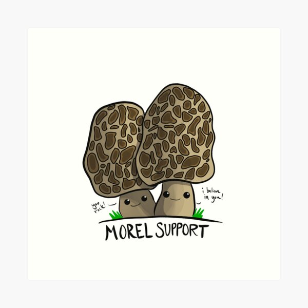 Mushroom Art: Morel Support Art Print