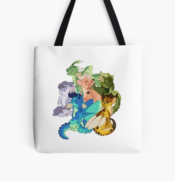 White Sky Dragon Tote Bag by SwinkArt