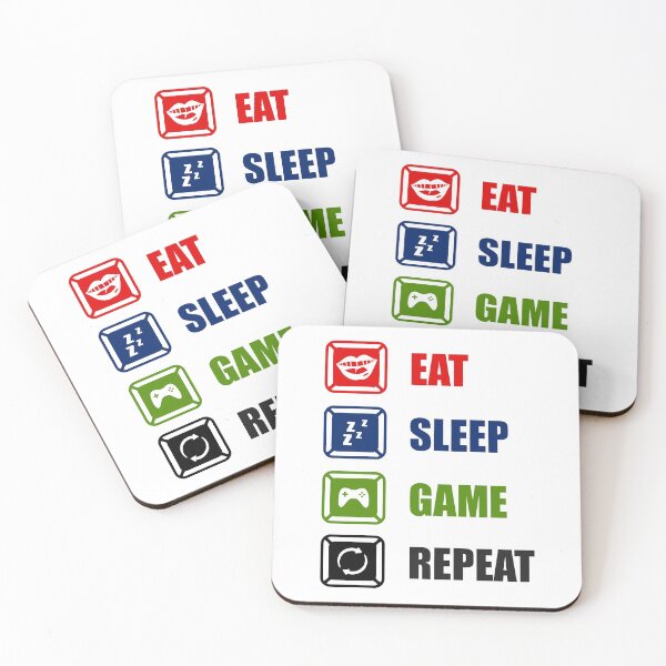 Item preview, EAT SLEEP GAME REPEAT designed and sold by teemaker24.
