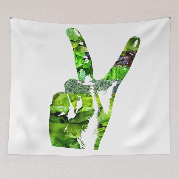 Item preview, Vegan Vegetarian Victory Sign Art Design designed and sold by DEEZAYN.