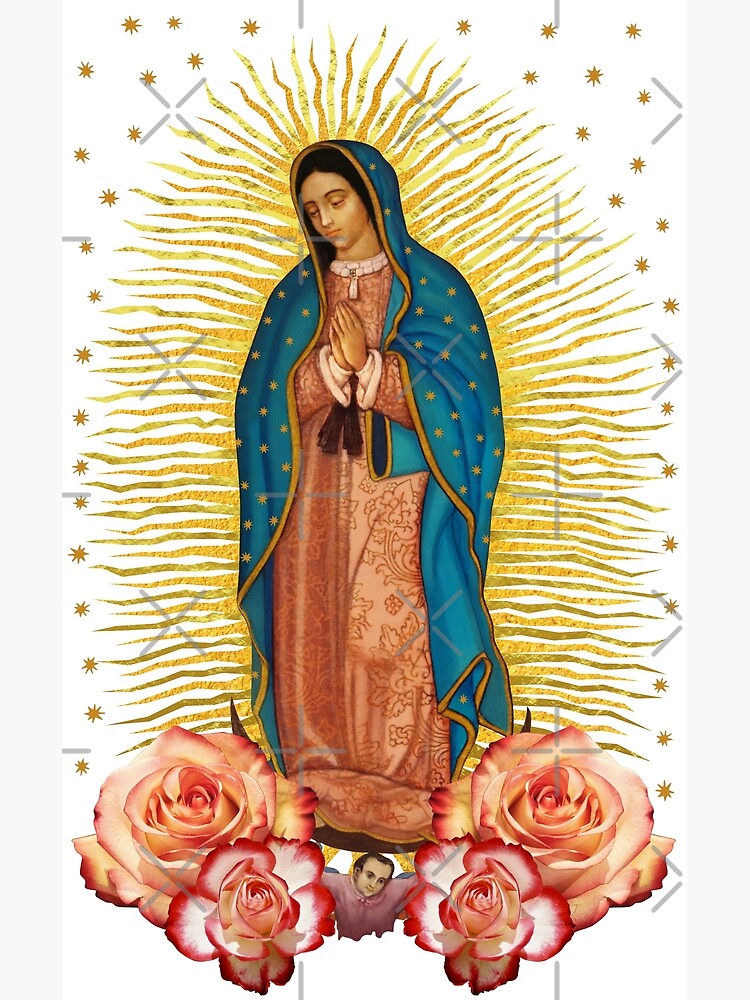 Pintura en lienzo de la Virgen de Guadalupe, póster de la Virgen