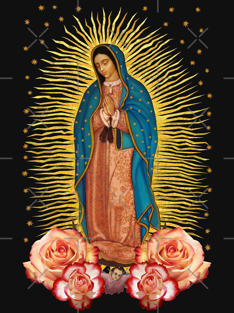 La Virgen De Guadalupe Mother Mary Madre de Dios Greeting Card by vagonart