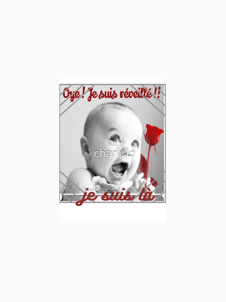 Aperçu 3 sur 3. T-shirt baseball manches ¾ avec l'œuvre tee shirt , je suis réveillé créée et vendue par charlolo.