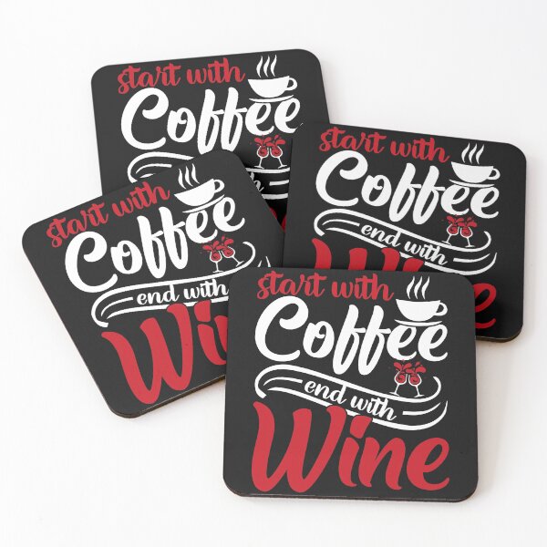 Item preview, Start With Coffee End With Wine Funny Quote designed and sold by DesignHouse07.
