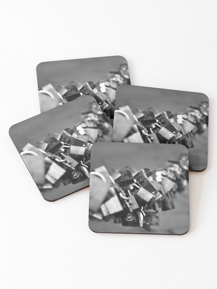 Coasters (Set of 4), A few locks designed and sold by Tiffany Dryburgh