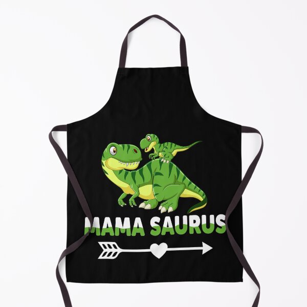 Item preview, Mamasaurus Dino green with baby dino on back - black background designed and sold by MagicStrawberry.