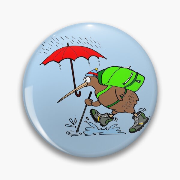 Item preview, Adorable cartoon of kiwi bird carrying umbrella in rain designed and sold by Al Benge.