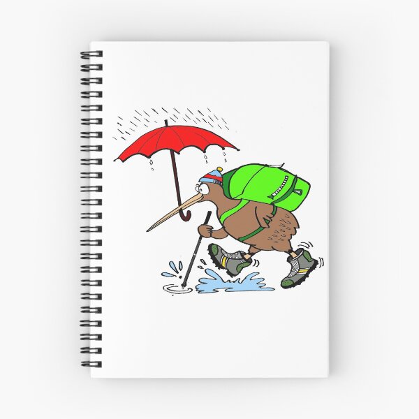 Item preview, Adorable cartoon of kiwi bird carrying umbrella in rain designed and sold by Al Benge - NZ & Australian Art.