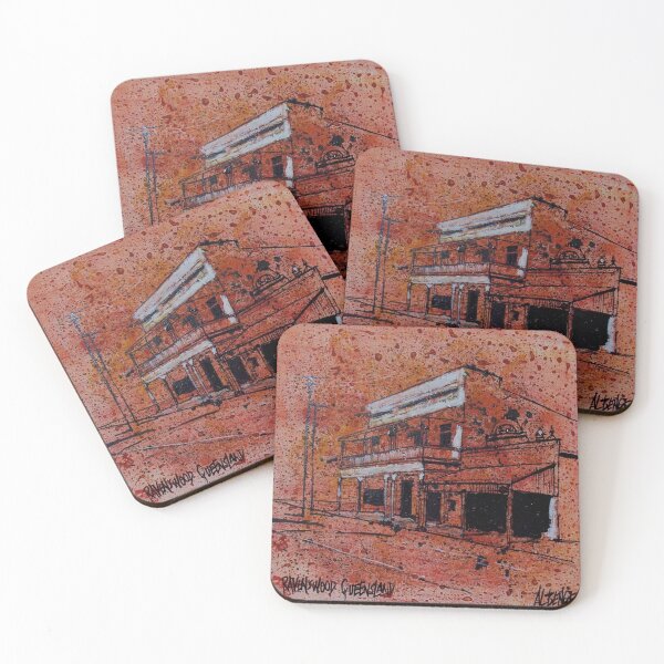 Item preview, Rugged abstract painting of outback pub, Queensland Australia.  designed and sold by Al Benge.