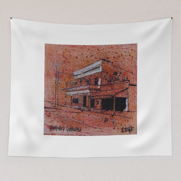 Item preview, Rugged abstract painting of outback pub, Queensland Australia.  designed and sold by Al Benge - NZ & Australian Art.