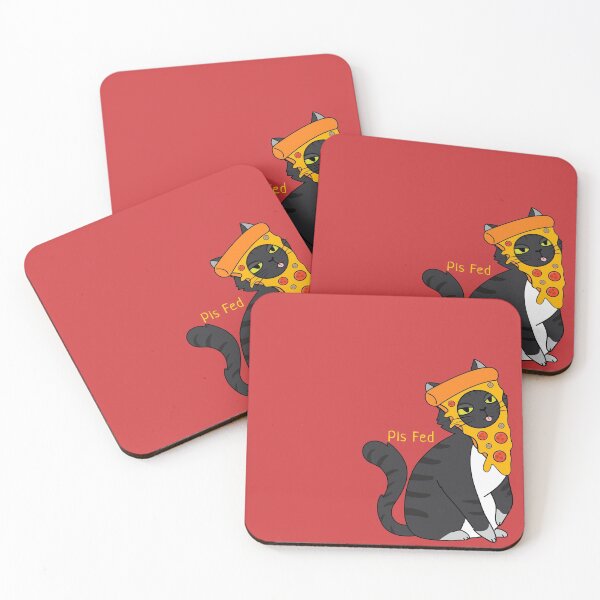 Item preview, Pls Fed Cat With Pizza On Head designed and sold by SquishStitches.