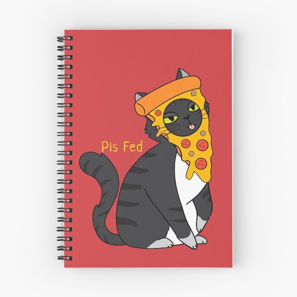 Item preview, Pls Fed Cat With Pizza On Head designed and sold by SquishStitches.