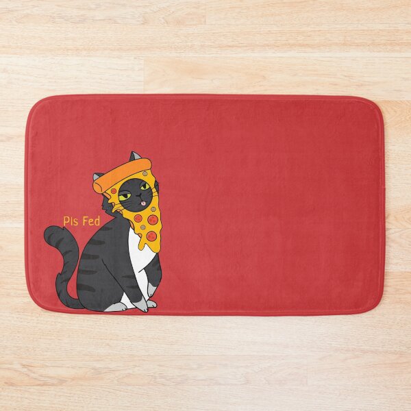 Item preview, Pls Fed Cat With Pizza On Head designed and sold by SquishStitches.