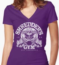 Shredder's Gym Women's Fitted V-Neck T-Shirt
