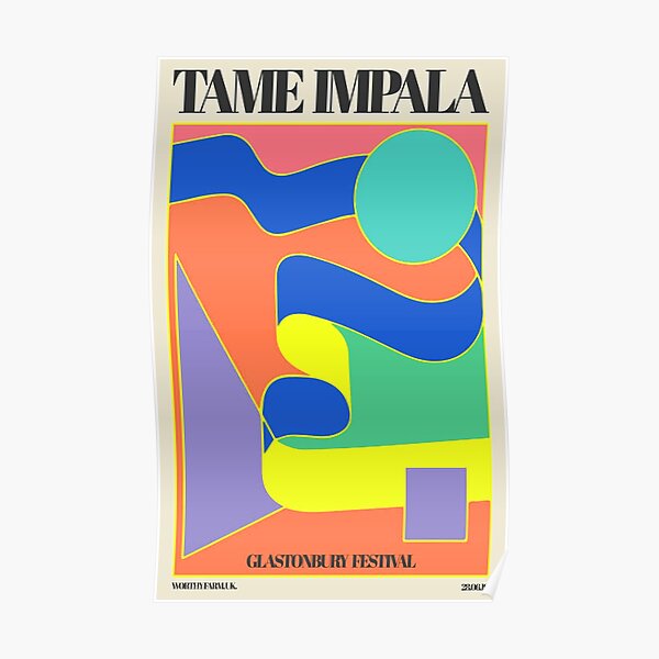Tame Impala At Glastonbury Gig Poster Vintage Colorful Canvas Painting Wall Art 