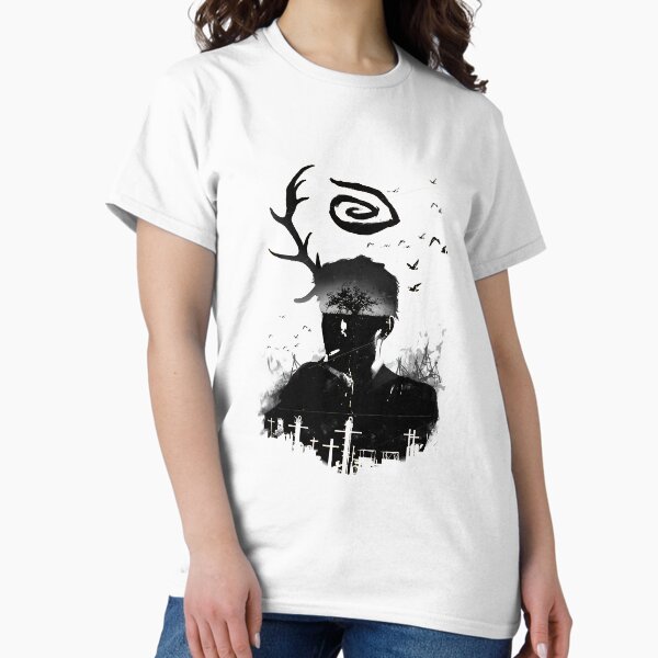 Vista previa del artículo con la obra «Rust Cohle - Camisa True Detective 74 Best Mujer blanco», diseñado y vendido por KUJTVEJB.