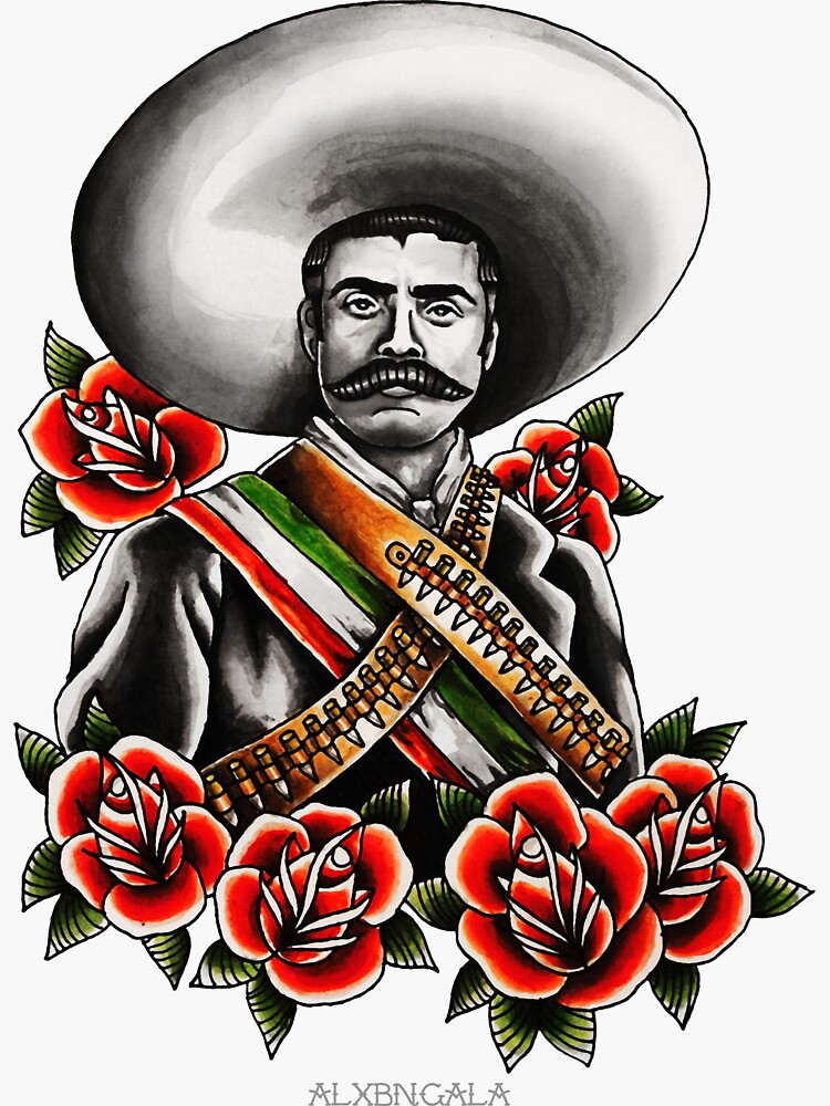 "Emiliano Zapata Portrait" Sticker for Sale by alxbngala Redbubble