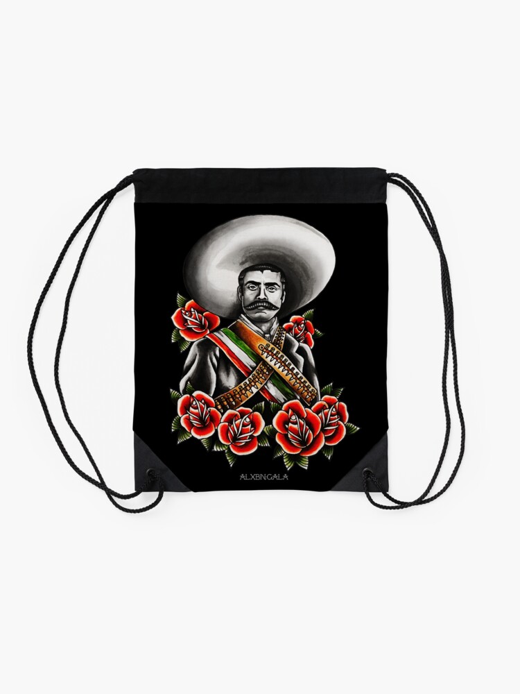 Emiliano Zapata Portrait Drawstring Bag By Alxbngala Redbubble
