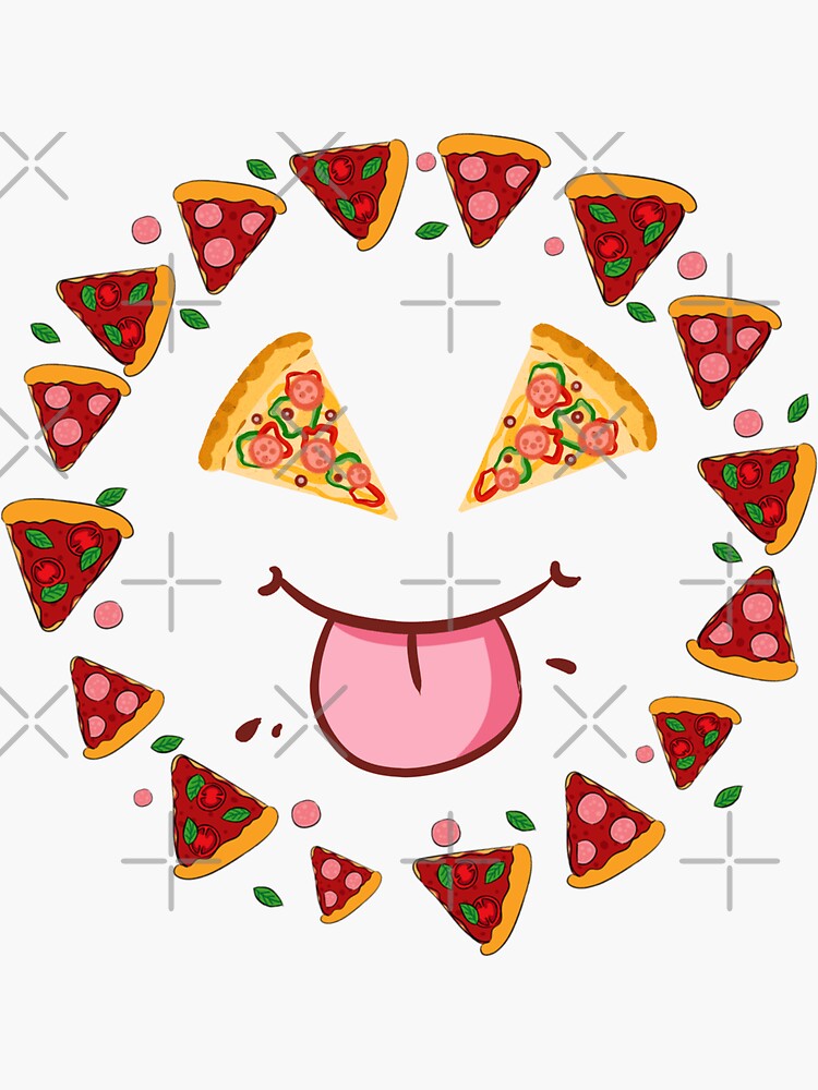 "The Pizza Face Emoji" Sticker for Sale by BubbaCool Redbubble