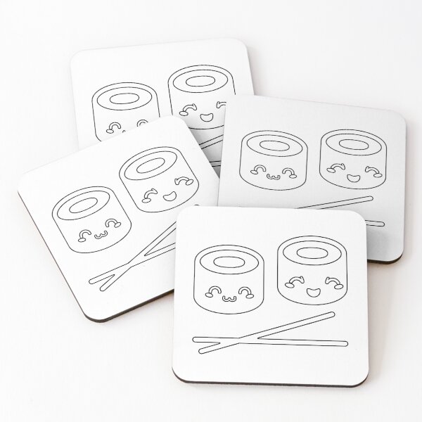 Artikelvorschau, Einfache Kawaii Sushi Schablone entworfen und verkauft von StencilGifts.