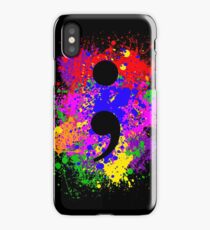 Semicolon Paint Splatter iPhone Case