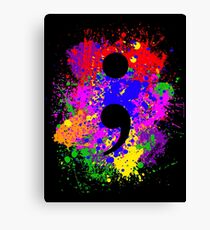 Semicolon Paint Splatter Canvas Print