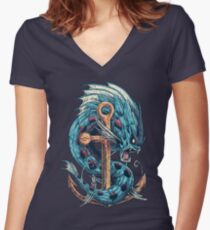 Mega Dragon Rage Women's Fitted V-Neck T-Shirt