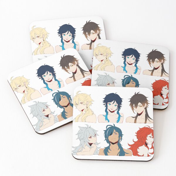 Item preview, Long-Haired Genshin Impact Boys With Their Hair Down Clean Version designed and sold by MykaAndSalmon.